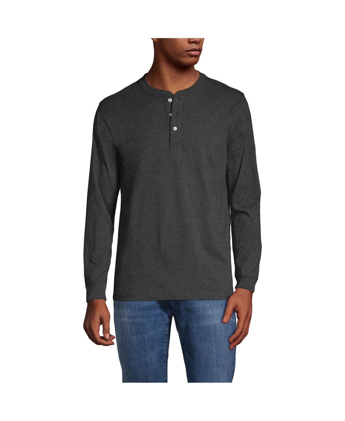 Lands' End Men's Super-t Long Sleeve Henley Shirt
