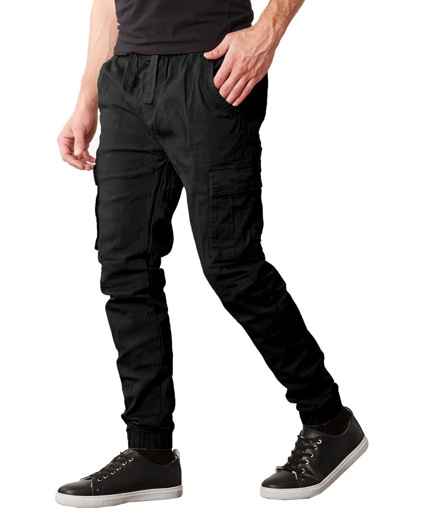 Мужские брюки Galaxy By Harvic Slim Fit Stretch Cargo Jogger, цвет: Чёрный — фото 3