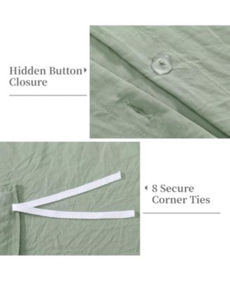 Soft Washed Microfiber Ruffle Duvet Cover Set, King