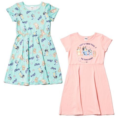 Платья Bluey Mom Dad Bingo 2 Pack Skater Dresses Toddler Child для девочек-малышей