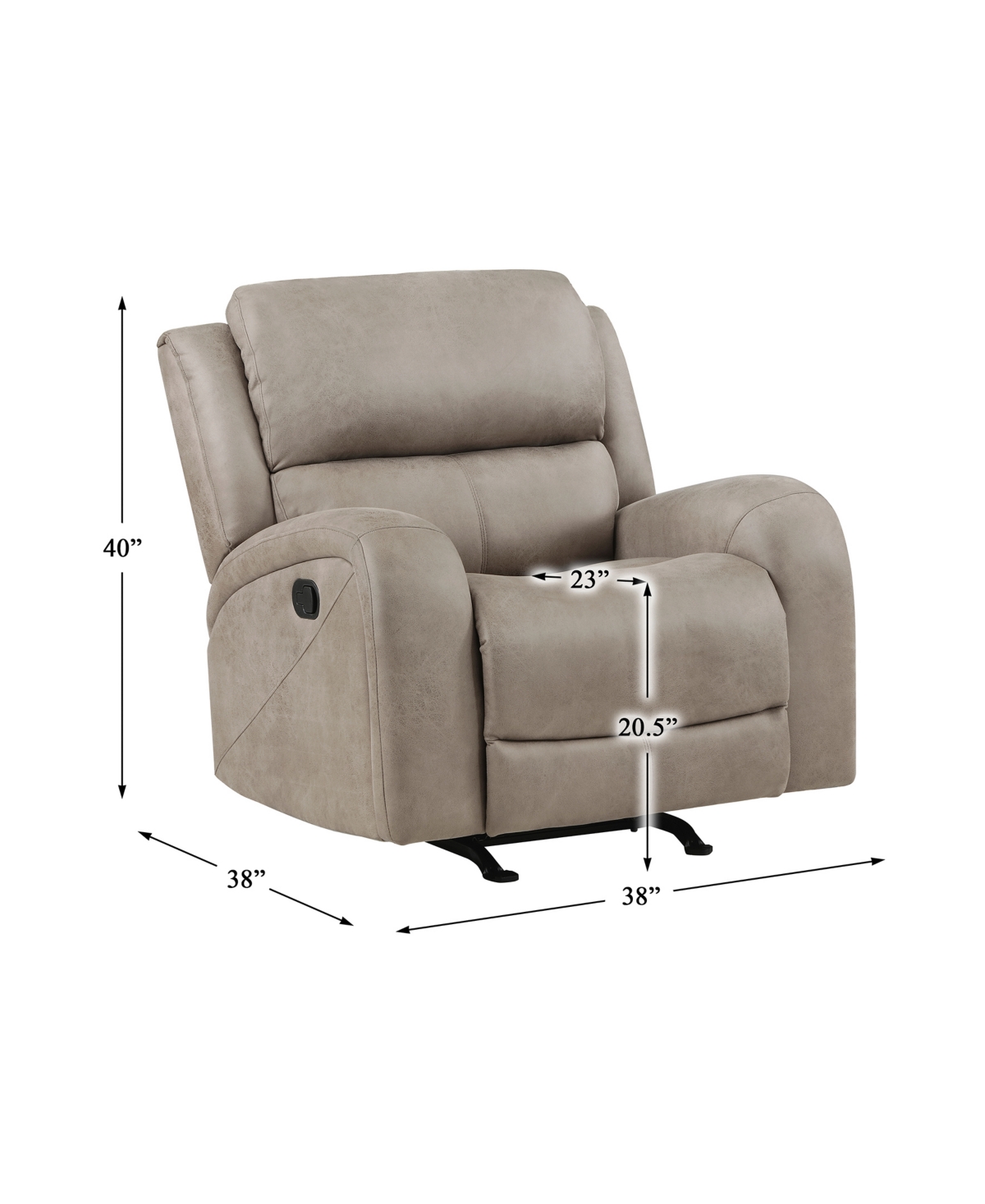 Homelegance White Label Aubrey 38" Rocker Reclining Chair In Brown