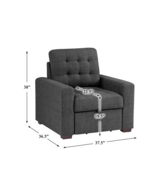 White Label Bonita 38" Chair with Pull-Out Ottoman