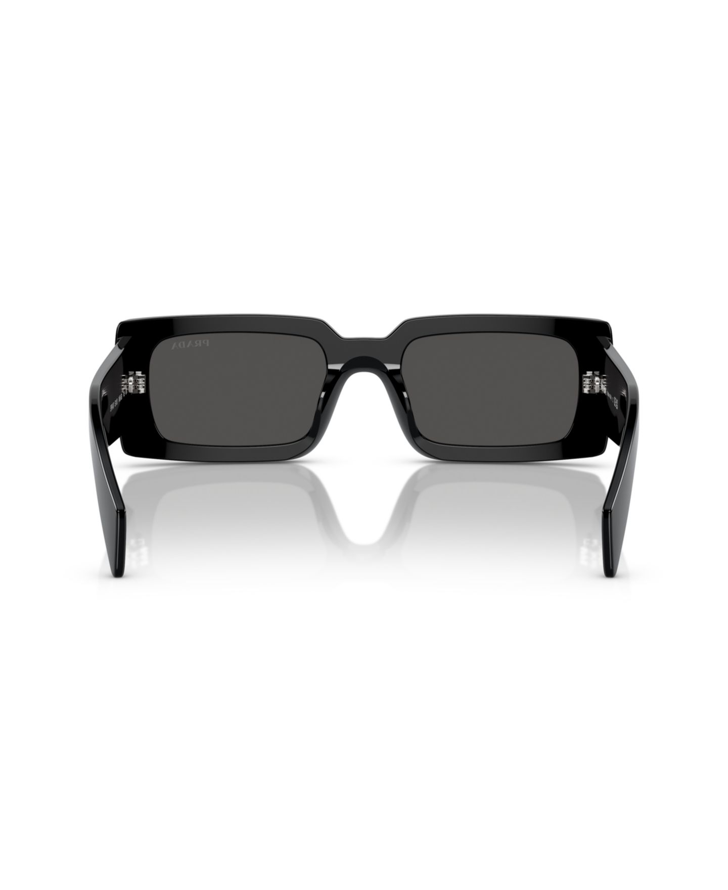 Женские солнцезащитные очки PRADA Lettering Rectangular Sunglasses, PR A07S, цвет: Чёрный — фото 3