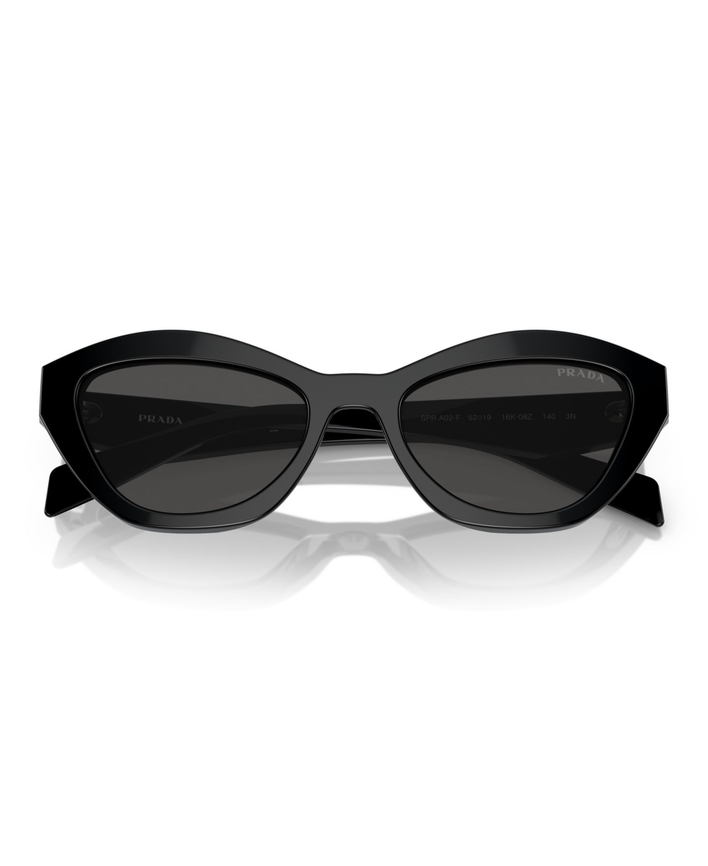 Женские солнцезащитные очки Prada Low Bridge Butterfly Sunglasses, PR A02SF, цвет: Чёрный — фото 3