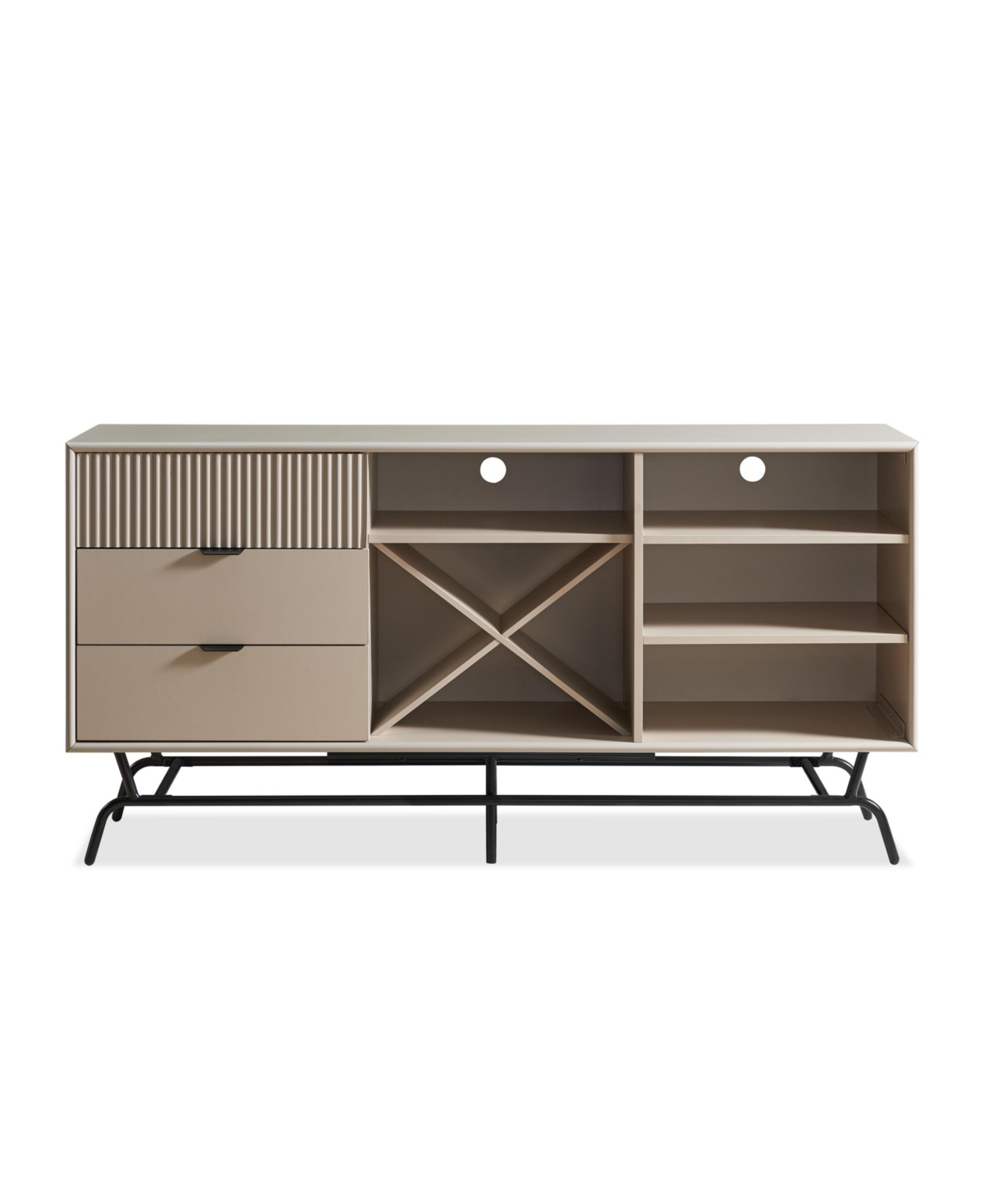 Furniture Of America 60" Mdf Sami Composite Wine Rack Buffet In Light Taupe