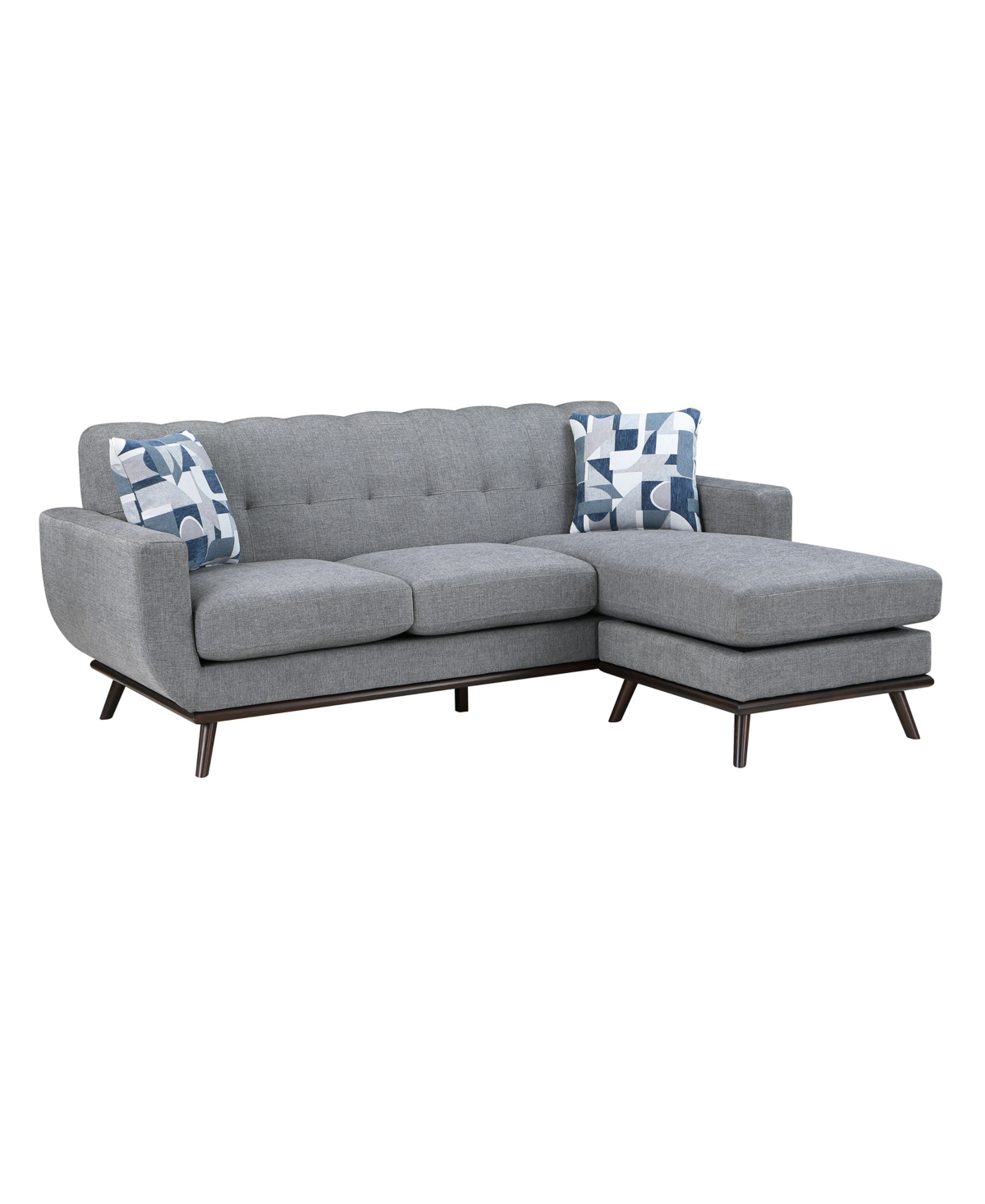 Homelegance White Label Andora Reversible 87" Sofa Chaise In Gray