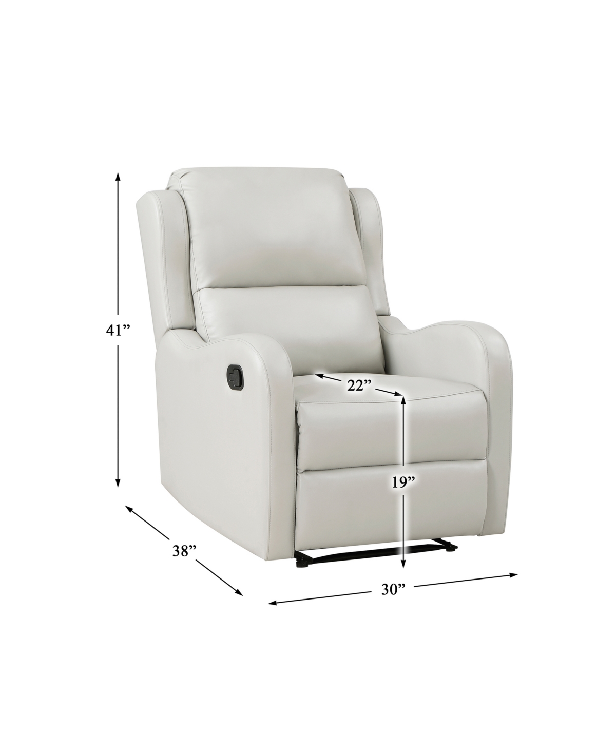 Homelegance White Label Cynthia 30" Manual Recliner In Beige