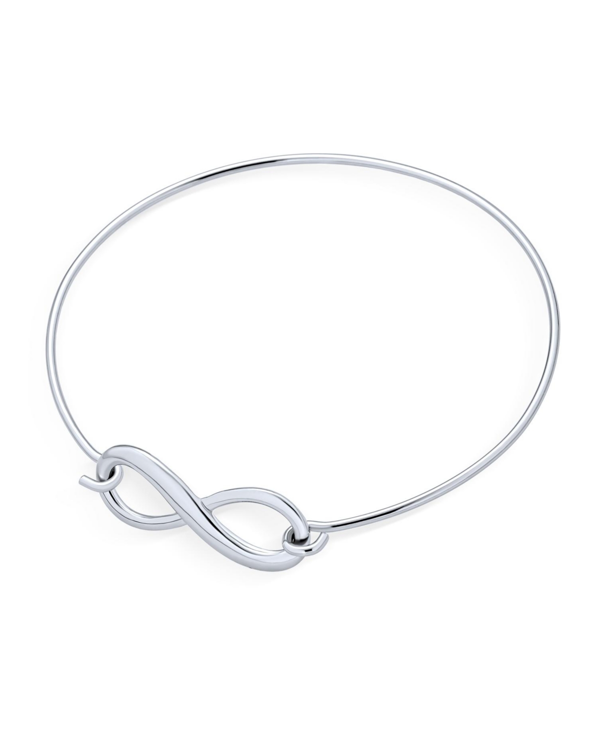 Bling Jewelry Delicate Minimalist Eternal Love Knot figure Eight Infinity Bracelet Bangle For Women Sterling Silver