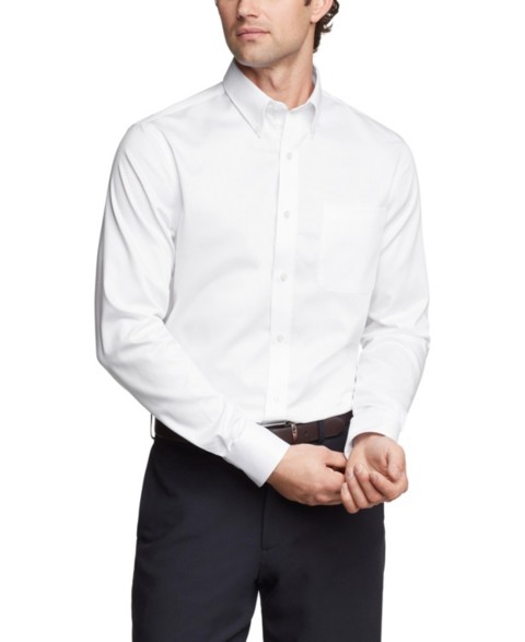 Мужские платья Tommy Hilfiger Men's TH Flex Regular Fit Wrinkle Resistant Stretch Twill Dress Shirt
