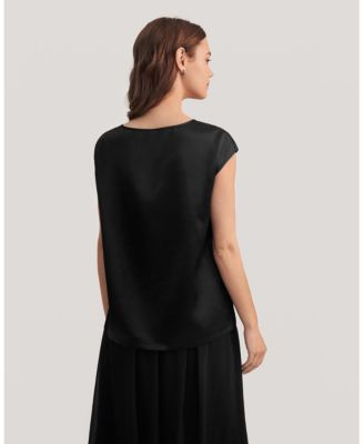 Women's Basic Cap Sleeves Silk Tee