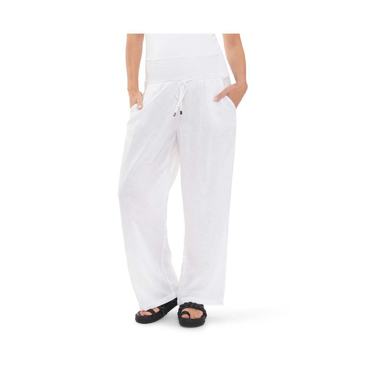 Maternity Ripe Indi Wide Leg Linen Pant White - White