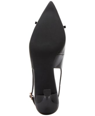 Vogue Bow Slingback Kitten-Heel Pumps