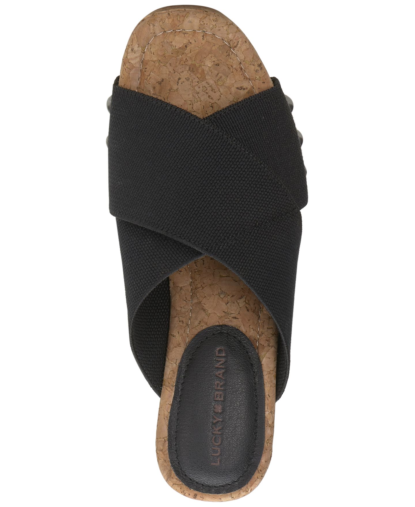Женские сандалии Lucky Brand Valmai Platform Wedge, цвет: Чёрный льняной — фото 4