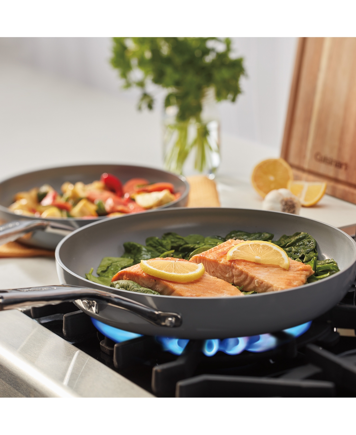 Shop Cuisinart Culinary Collection 2-pc. Ceramic Nonstick Skillet Set In Gray