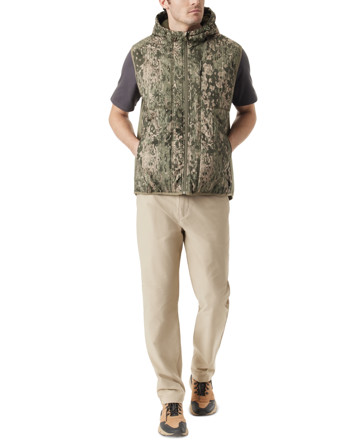 Shop Bass Outdoor Men's Earlybird Runner Camo Vest In Bark Camo Deep Lichen