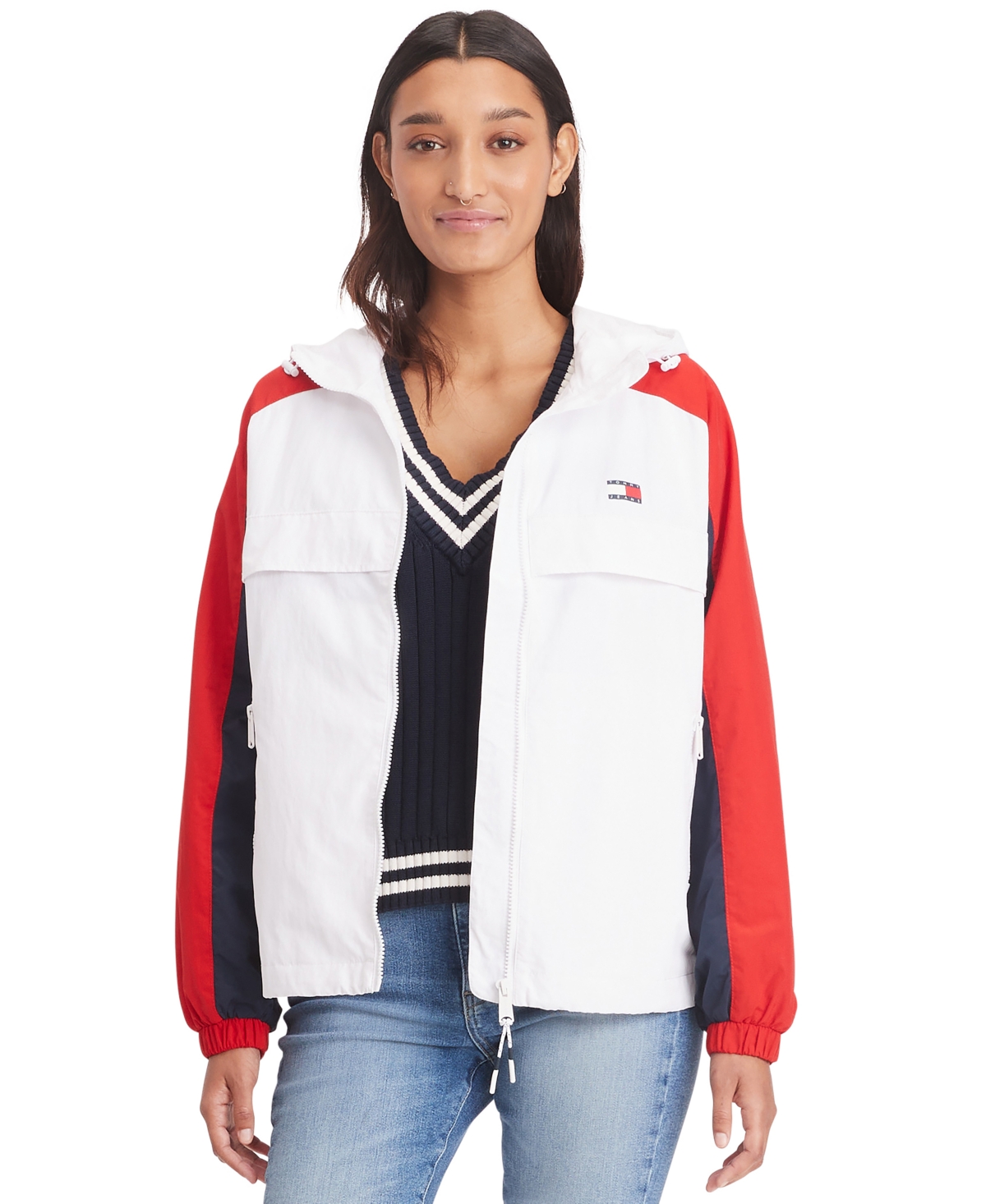Women's Chicago Colorblocked Windbreaker Jacket - White/Multi