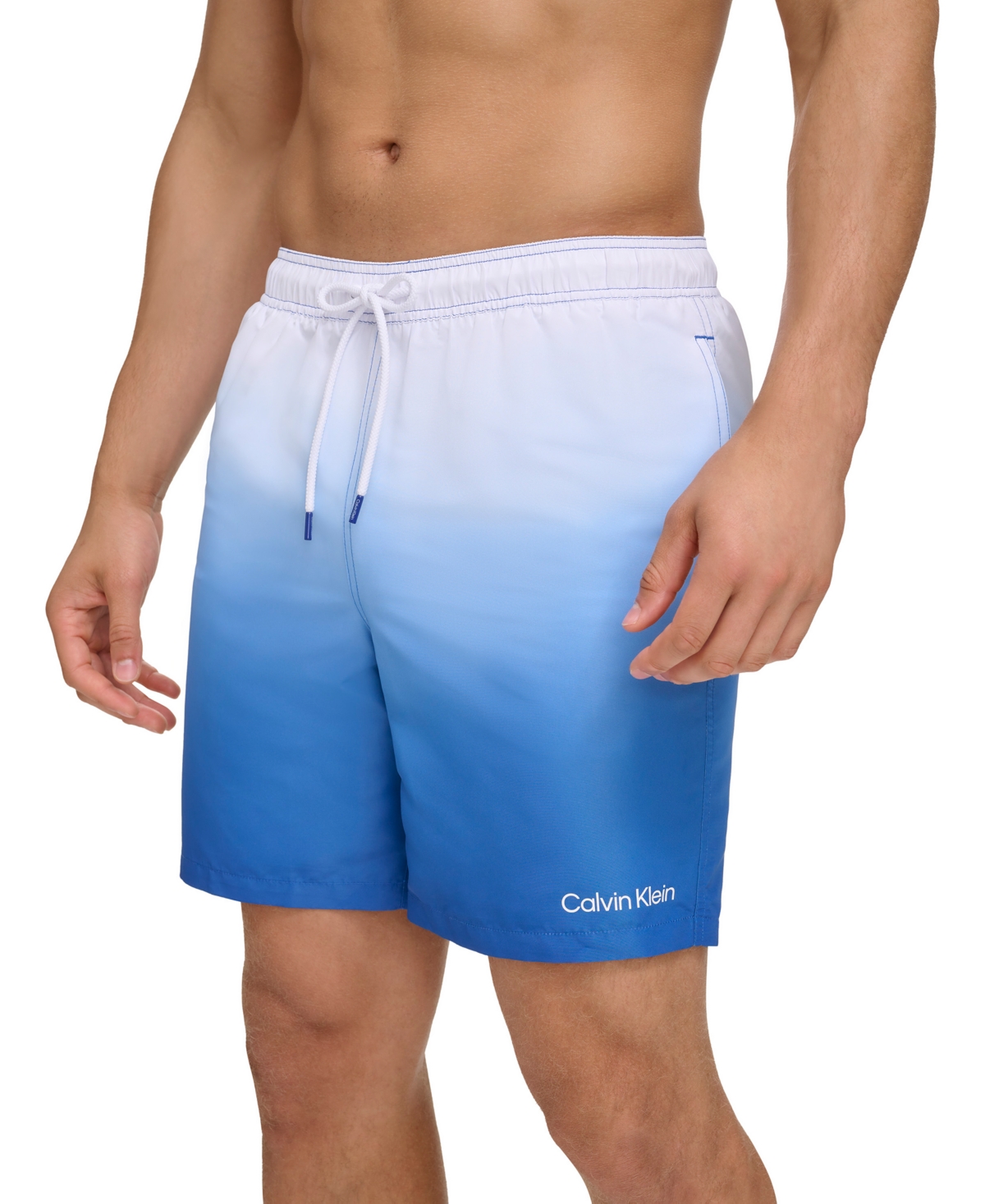 Shop Calvin Klein Men's Sky Gradient 7" Volley Swim Trunks In Blue