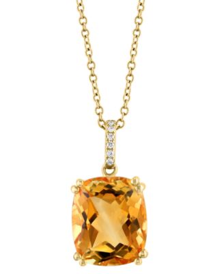EFFY&reg; Citrine (5-1/2 ct. t.w.) & Diamond Accent 18" Pendant Necklace in 14k Gold