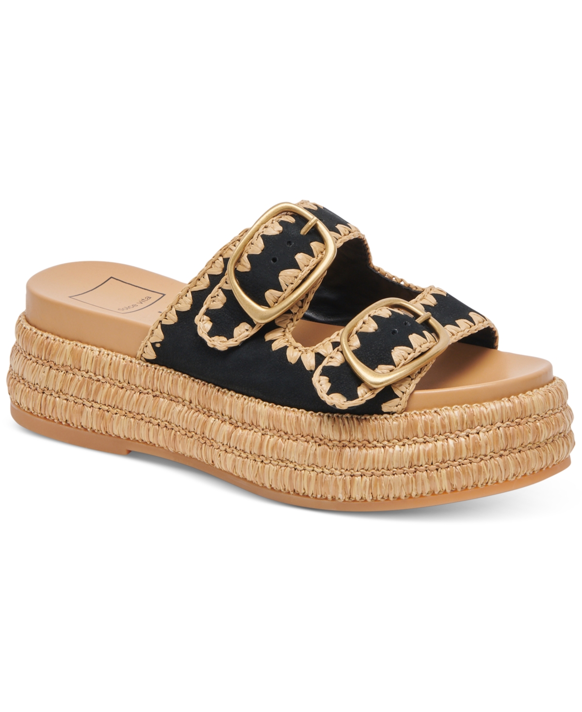 Shop Dolce Vita Women's Wanika Footbed Espadrille Platform Sandals In Sand Nubuck
