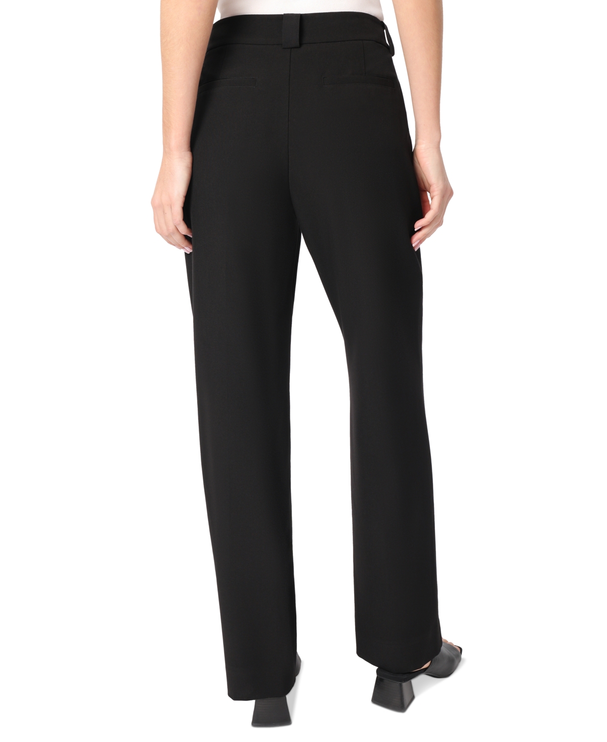 Shop Jones New York Women's Buttoned Belt Loop Trousers In Jones Black