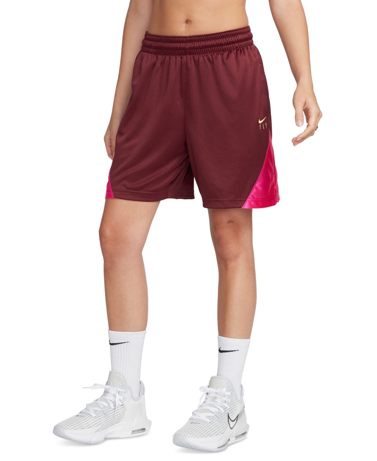 Women's Dri-fit ISoFly Basketball Shorts - Dark Team Red/alchemy Pink/soft Yellow