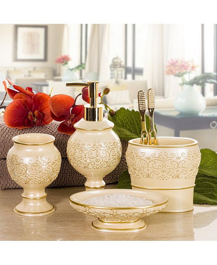 Creative Scents Shannon Beige Bathroom Accessories Set - Macy's