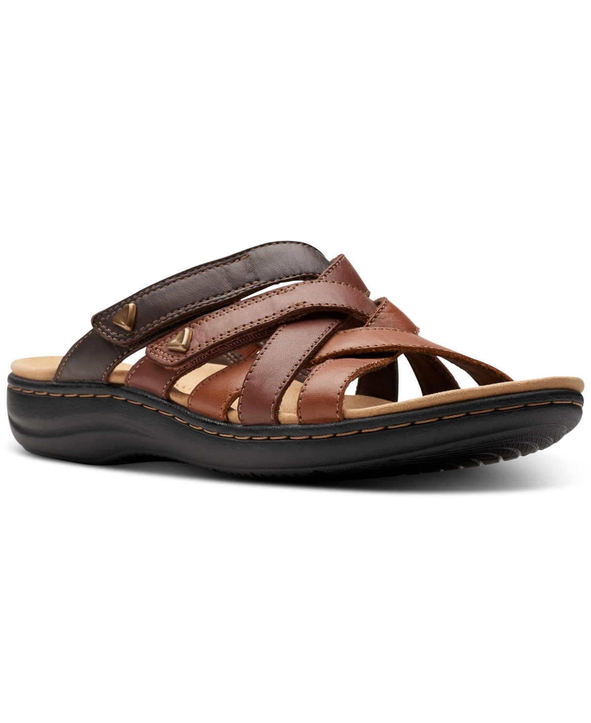 Laurieann Bali Strappy Platform Slide Sandals - Brown Comb