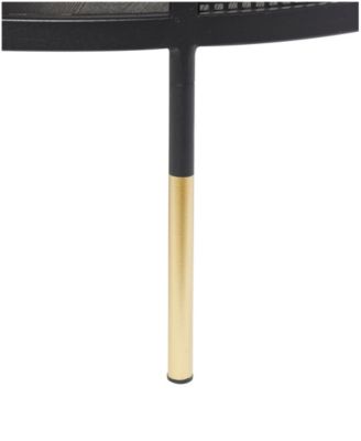 32" x 32" x 17" Metal Geometric Open Grid Frame 1 Shelf Gold-Tone Legs Coffee Table