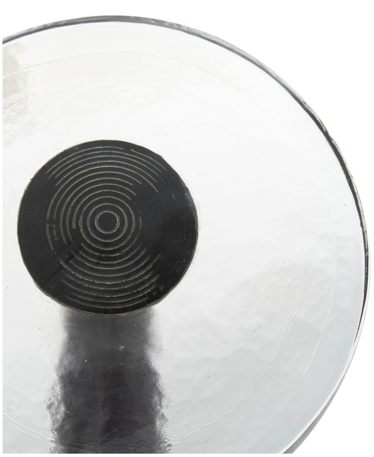 Rosemary Lane Aluminum Geometric Cone Textured Glass Tabletop Accent Table - Black