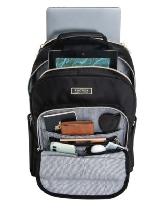 Madison Square Hardside Chevron Expandable 2pc 20" Carry On Luggage + Matching 15" Laptop Backpack Set