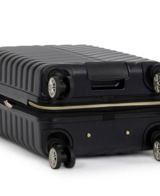 Madison Square Hardside Chevron Expandable 2pc 20" Carry On Luggage + Matching 15" Laptop Backpack Set