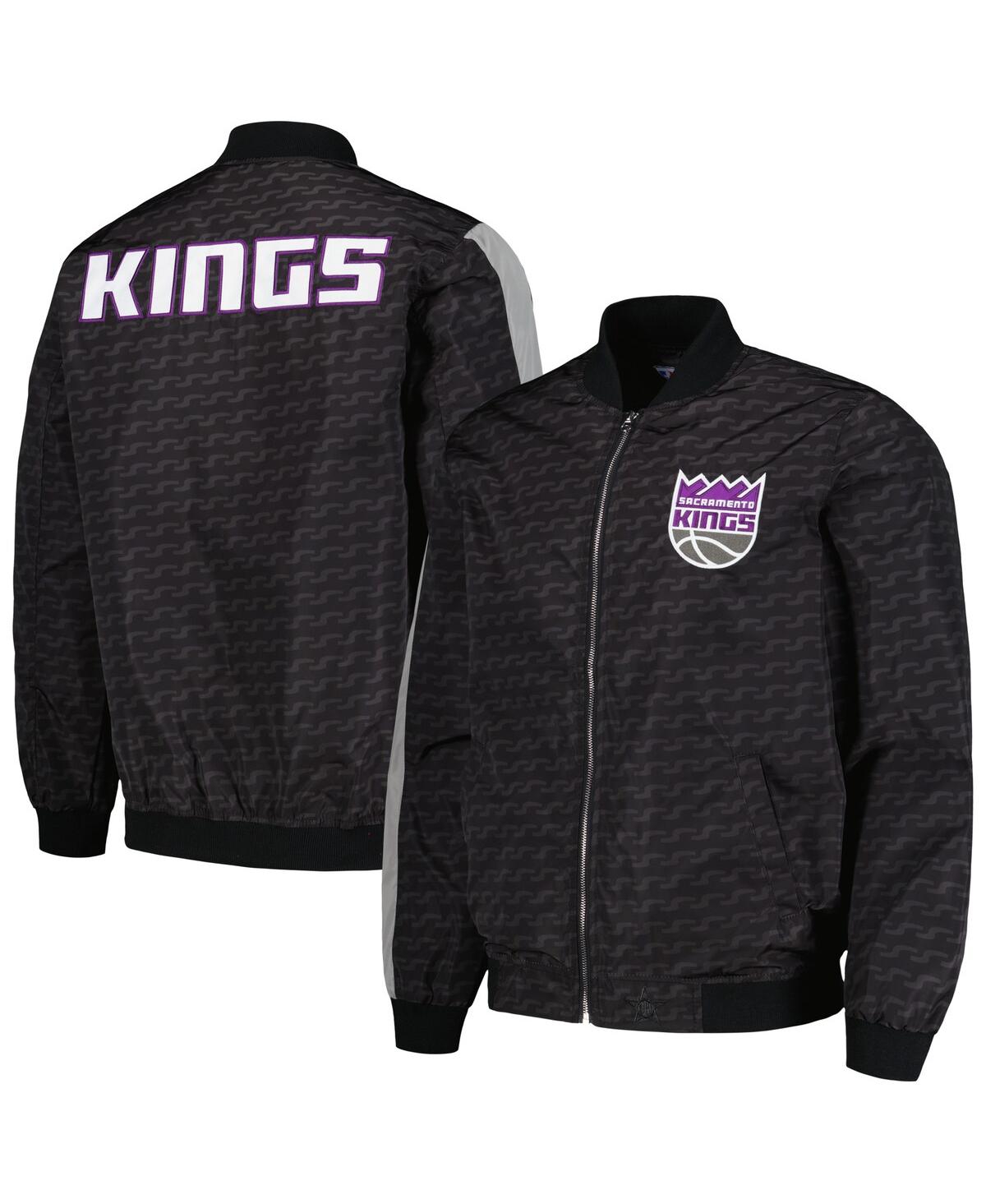 Men's Jh Design Black Sacramento Kings Full-Zip Bomber Jacket - Black