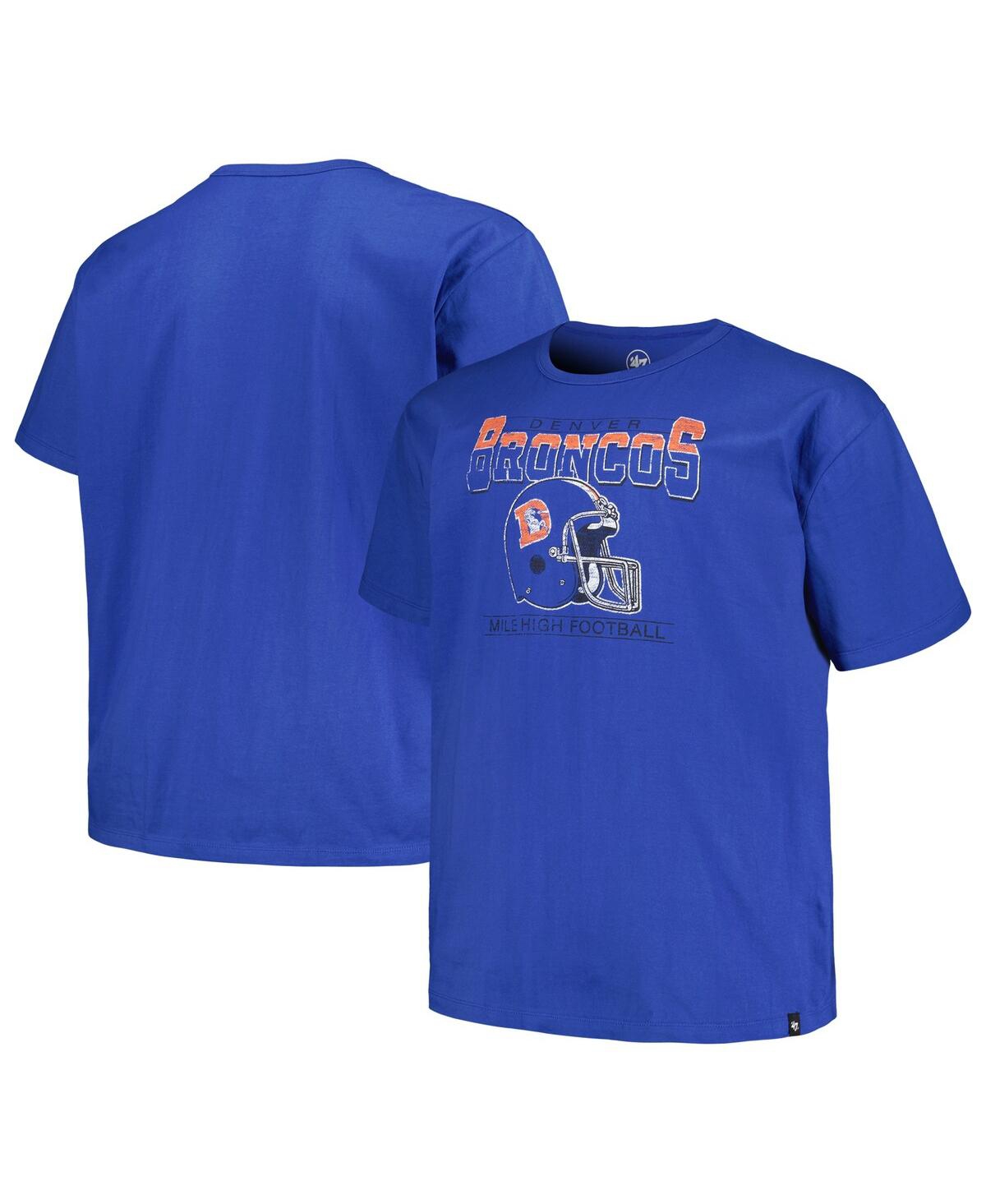 47 Brand Men's ' Royal Distressed Denver Broncos Big And Tall Time Lock Franklin T-shirt