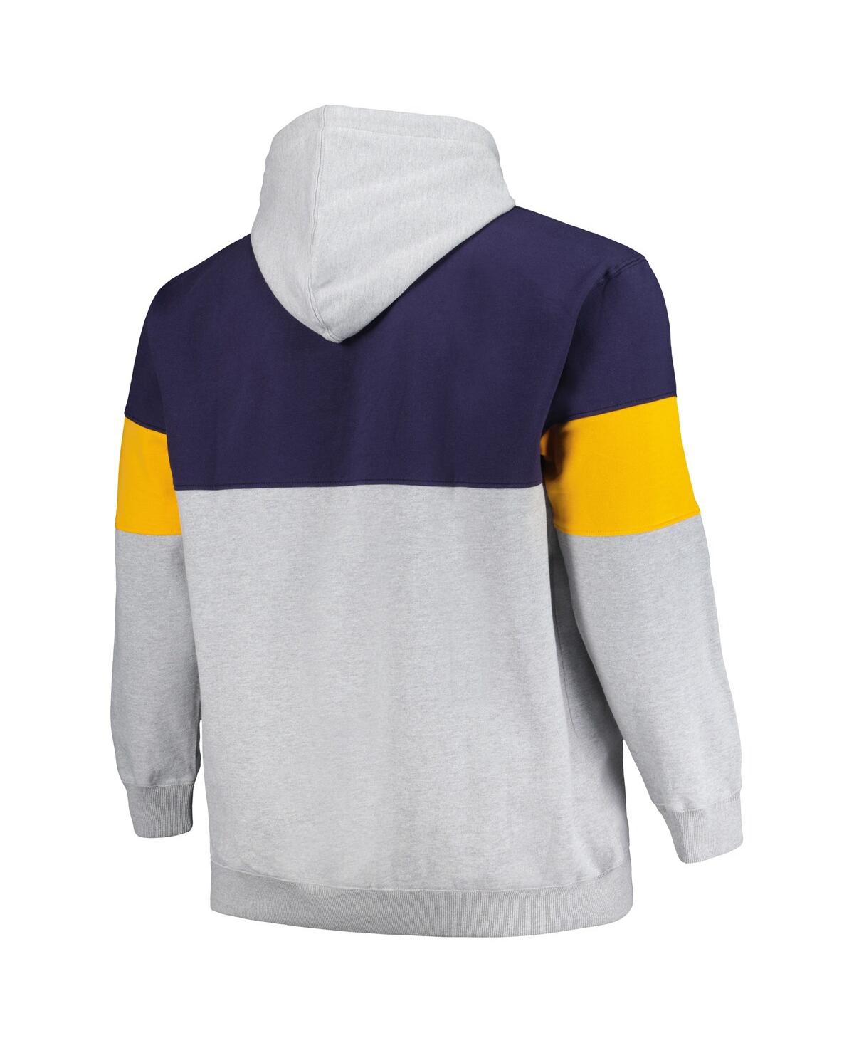 Fanatics Branded Navy Denver Nuggets Contrast Pieced Pullover Hoodie In Navy,gold