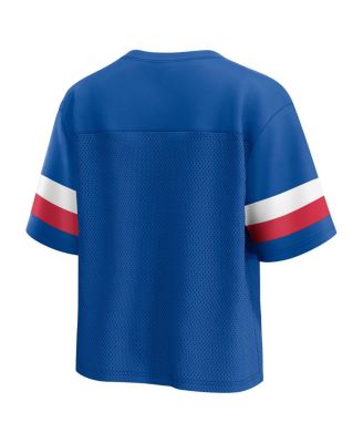 Women's Royal Buffalo Bills Established Jersey Cropped V-Neck T-shirt