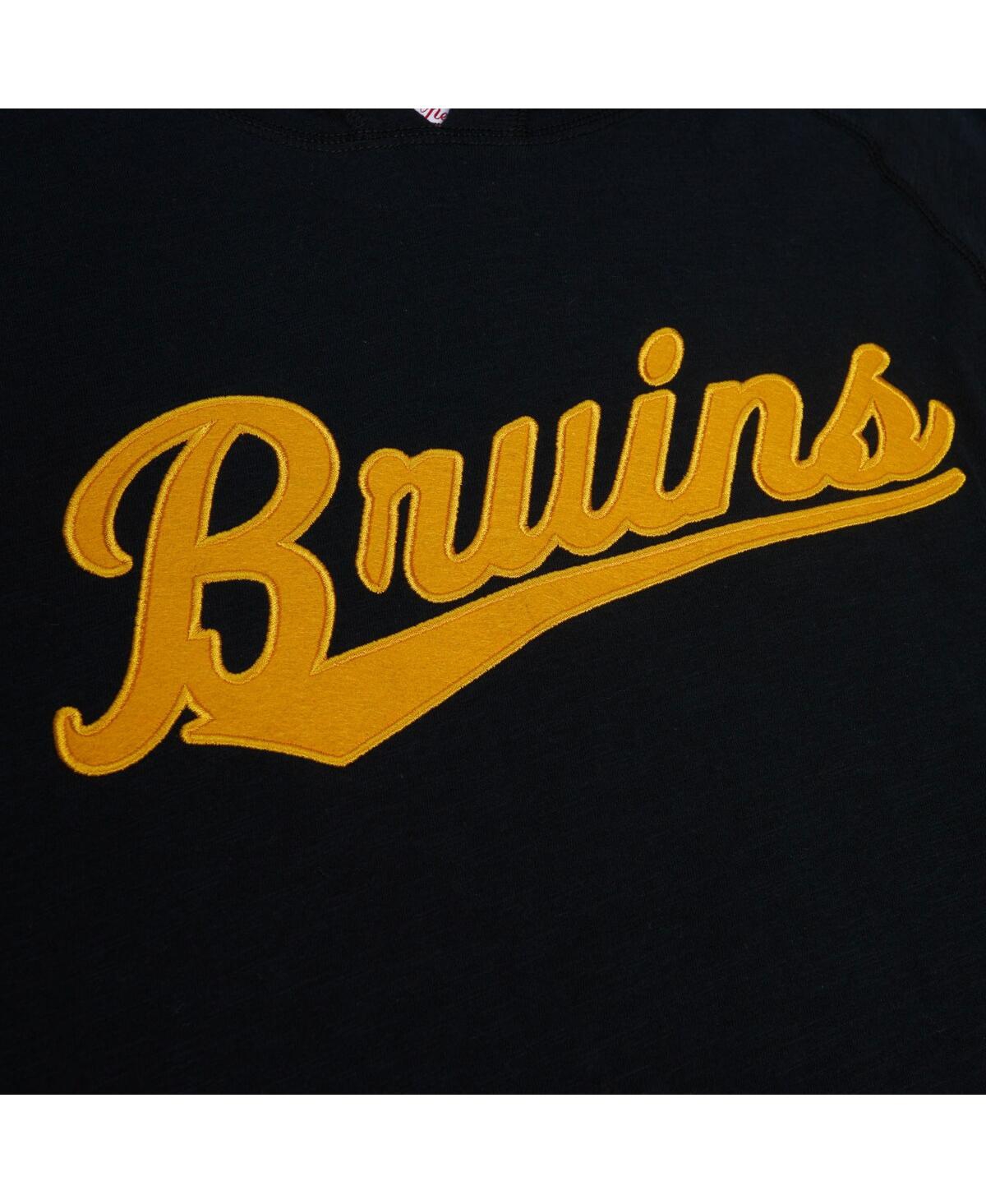 Men's Mitchell & NessBoston Bruins 100th Anniversary Legendary Raglan Pullover Hoodie - Black