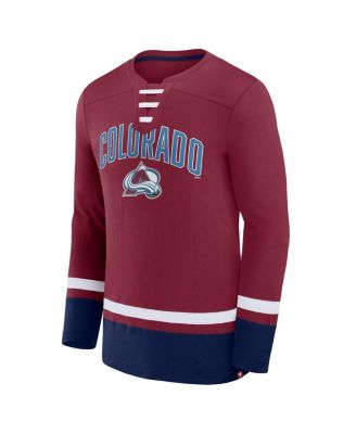 Men's Burgundy Colorado Avalanche Back Pass Lace-Up Long Sleeve T-shirt