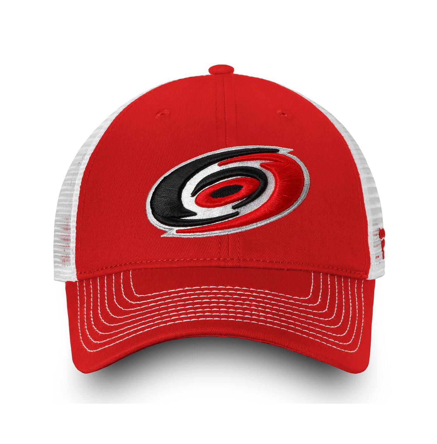 Мужская кепка Fanatics Red, White Carolina Hurricanes Slouch Core Primary Trucker Snapback Hat — фото 3
