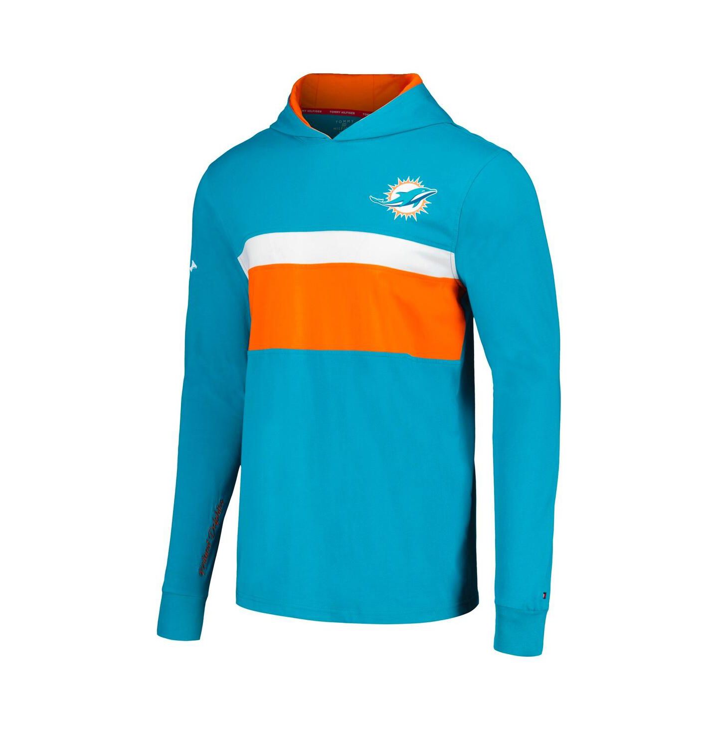 Мужское худи Tommy Hilfiger Aqua Miami Dolphins Morgan Long Sleeve T-shirt — фото 2
