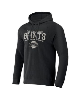 Men's Darius Rucker Collection by Black Distressed San Francisco Giants Waffle-Knit Raglan Pullover Hoodie
