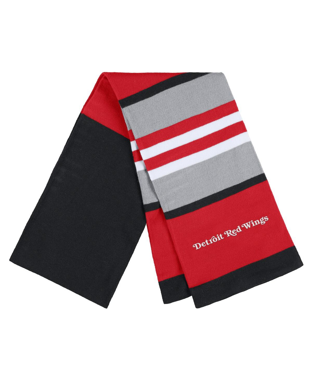 Shop Wear By Erin Andrews Women's  Detroit Red Wings Stripe Glove And Scarf Set In Black,red