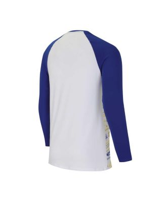 Men's White, Royal Los Angeles Rams Tinsel&nbsp;Raglan Long Sleeve T-shirt and Pants Sleep Set