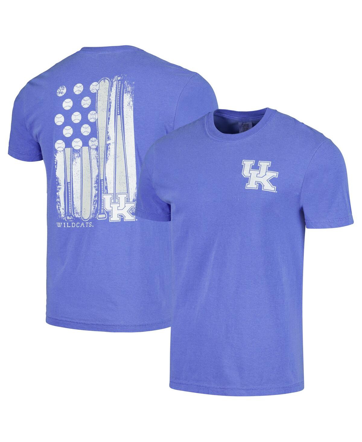 Shop Image One Men's Royal Kentucky Wildcats Baseball Flag Comfort Colors T-shirt
