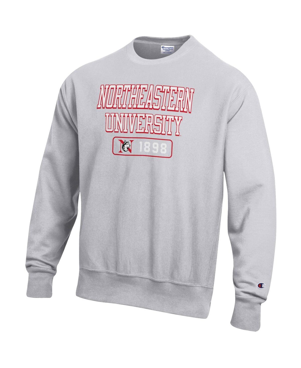 Men's ChampionNortheastern Huskies Reverse Weave Crew Pullover Sweatshirt - Gray