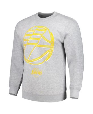 Men's and Women's Heather Gray Los Angeles Lakers Element Logo Pop Pullover Sweatshirt
