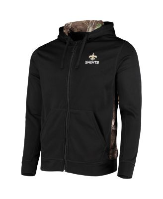 Men's Black, Realtree Camo New Orleans Saints Decoy Tech Fleece Full-Zip Hoodie
