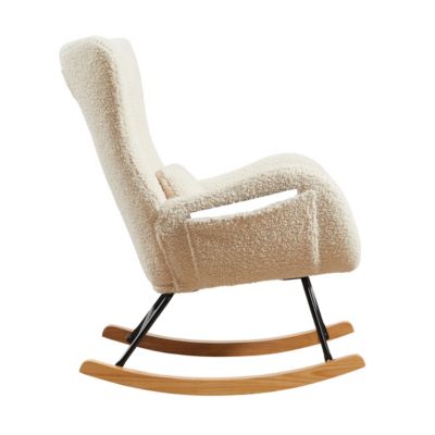 Simplie Fun Rocking Chair Nursery, Modern Rocking Chair With High Backrest