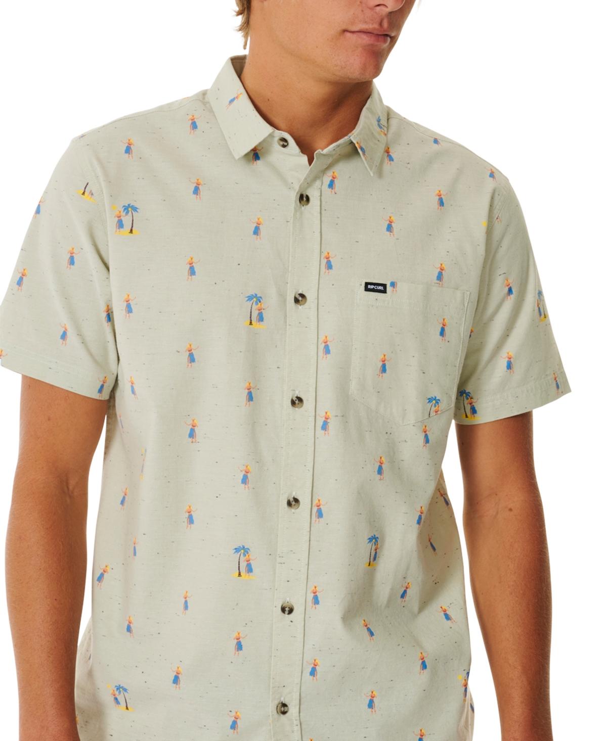 Rip Curl Men's Hula Breach Short Sleeves Shirt - Watermelon