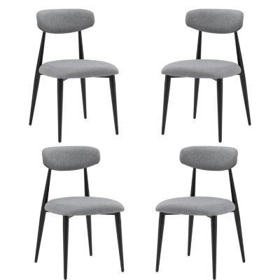 Curved Upholstered Dining Chairs (Set of 4)