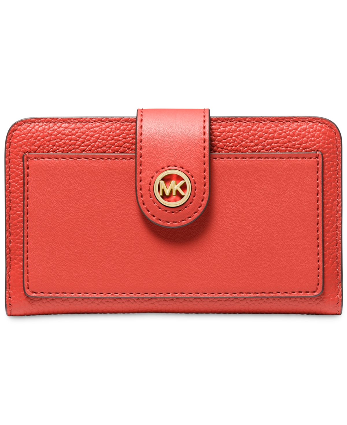 Michael Michael Kors Charm Medium Tab Pocket Leather Bifold Wallet - Spiced Coral